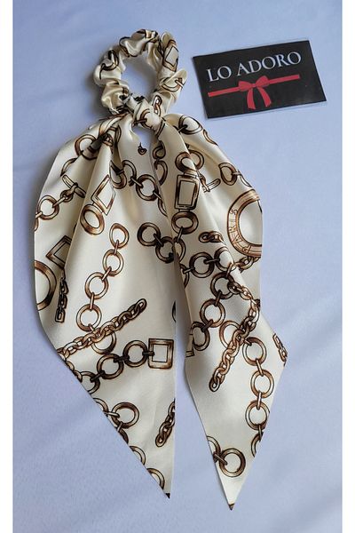 LO ADORO Scarf Rubber Buckle Satin Women's Bun Buckle Bag Neck Scarf Bandana Bagel Scarf Comes Off Rubber
