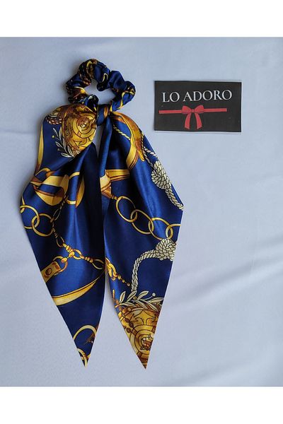 LO ADORO Scarf Rubber Buckle Satin Women's Bun Buckle Bag Neck Scarf Bandana Bagel Scarf Comes Off Rubber