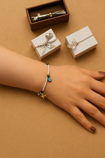 Nice For You Bohemian Evil Eye Beaded Bracelet – Handmade Women's Jewelry |   Dragonfly Charm |   For Daily and Gift