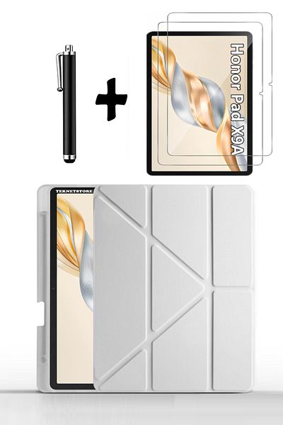 TEKNETSTORE حافظة Honor Pad X9A مقاس 11.5 بوصة 2025 مع حامل مقسم للقلم وواقي شاشة مضاد للصدمات ومجموعة أقلام
