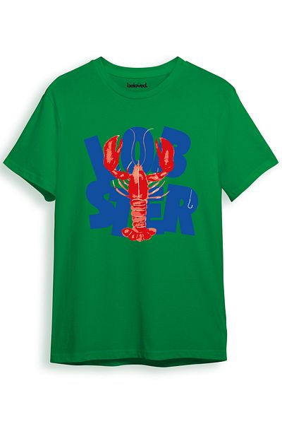 beloved.co Lobster Red Lobster Printed 100% Cotton Regular Fit Unisex T-Shirt