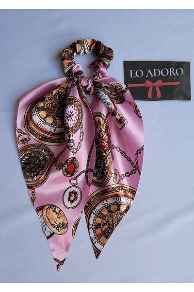 LO ADORO Scarf Rubber Buckle Satin Women's Bun Buckle Bag Neck Scarf Bandana Bagel Scarf Comes Off Rubber