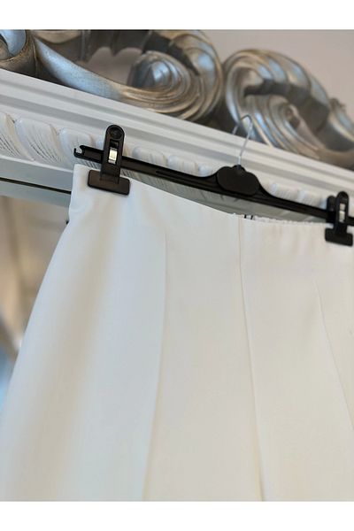 Sentez Fabric Trousers with Elastic Back - White