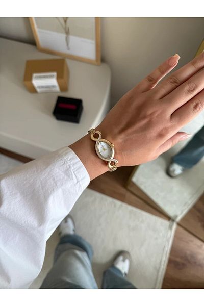 RoseandRoses Enfina Infinity Design Women's Wristwatch Gold (White Dial)