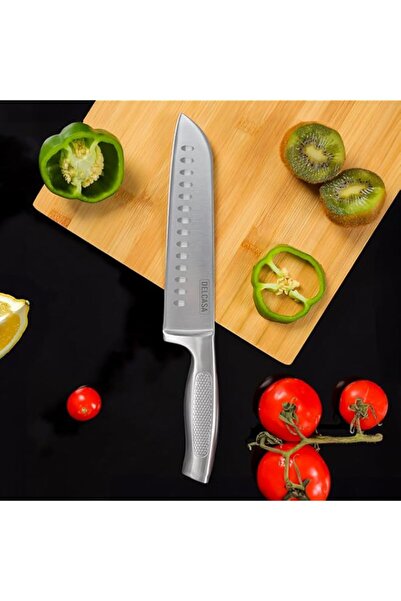Generic Delcasa DC3194 Santoku Knife, 7-Inch Size, Silver