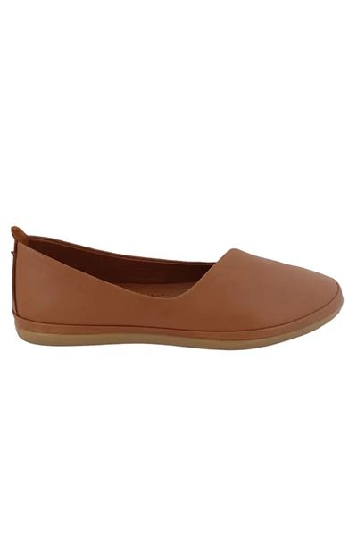 Beety 111-202 Genuine Leather Tan Orthopedic Women's Ballerinas