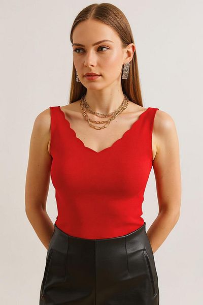 sole stories Women's Ladder Collar Thick Strap Summer Knitwear Blouse