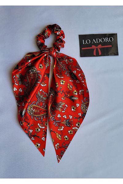 LO ADORO Scarf Rubber Buckle Satin Women's Bun Buckle Bag Neck Scarf Bandana Bagel Scarf Comes Off Rubber