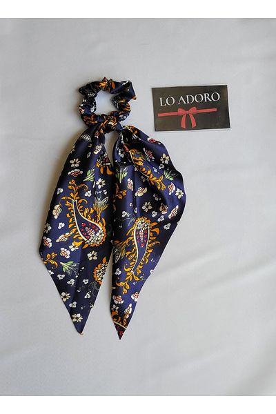 LO ADORO Scarf Rubber Buckle Satin Women's Bun Buckle Bag Neck Scarf Bandana Bagel Scarf Comes Off Rubber