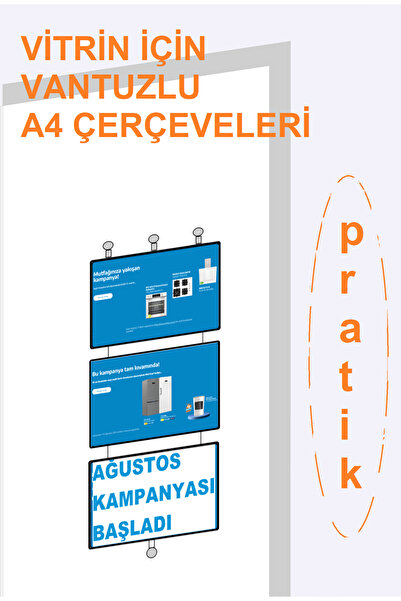 ETİKETLİK FİYATLIK إطارات A4 مع شفاطات للعرض 6 قطع - أسود