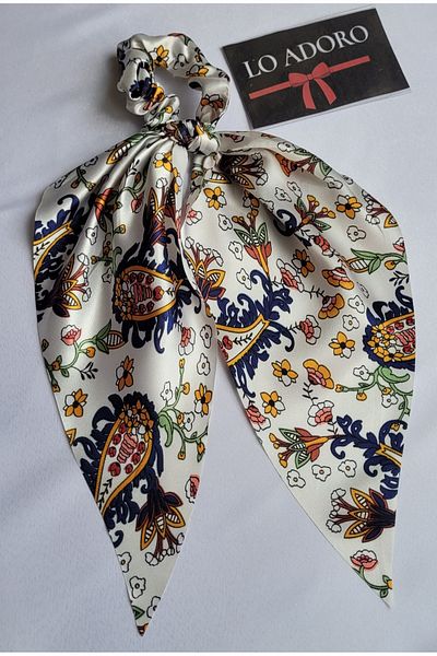 LO ADORO Scarf Rubber Buckle Satin Women's Bun Buckle Bag Neck Scarf Bandana Bagel Scarf Comes Off Rubber