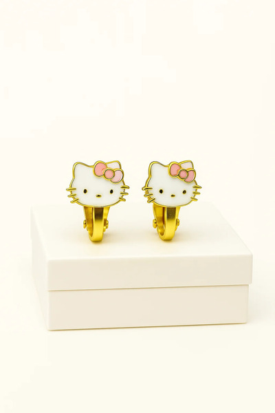 MakeWell Deliksiz Kulaklar için Hello Kity Tasarımlı Rengarek Sıkıştırmalı Kü...