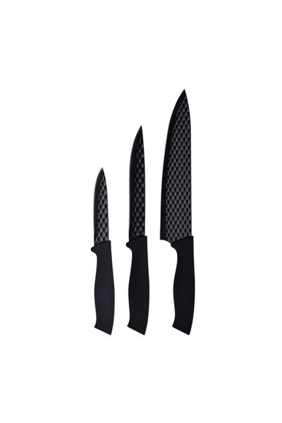 Generic Bergner Stuttgart Stainless Steel 3 Pcs Knike Set, Black Colour, Non-...