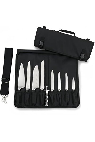 Generic حقيبة لف سكاكين الطهاة المحمولة، حافظة سكاكين احترافية من أزوني بـ 15...