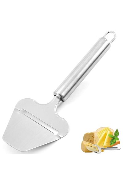 Generic Stainless steel cheese slicer, cheese spatula, ham slicer, cake baking spatula (Silvery, One size)