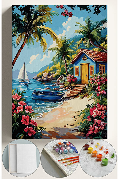 Sulepas Sayılarla Boyama Seti Numaralı Tuval Fırça Boya 40x50 Cm - DENİZ KENA...