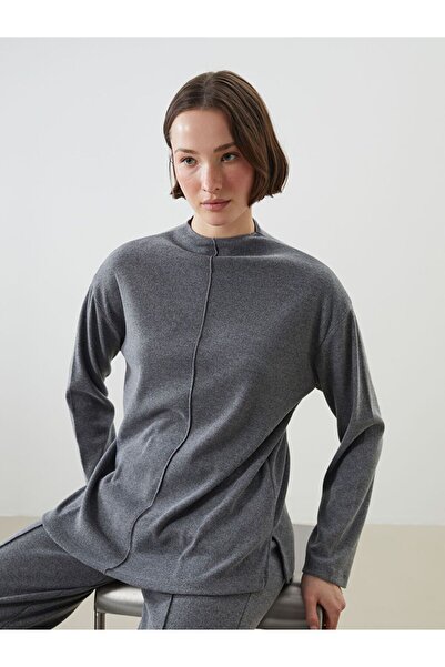 LC Waikiki Lcwaikiki Classic Anthracite Stand Collar Women's Tunic
