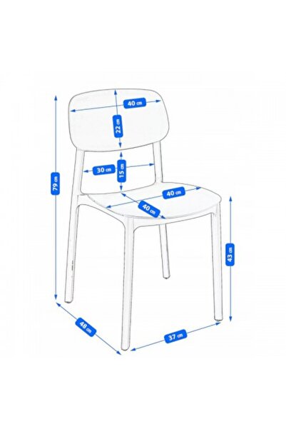 Kardett Scaun pentru dining, living, terasa, gradina, birou, gri, polipropilena