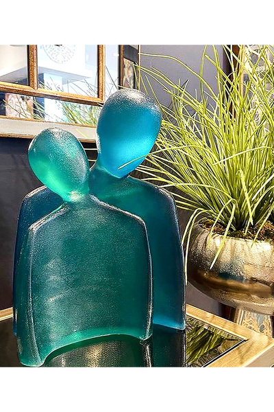 Mioletti Mavi Yeşil Şeffaf Love İnsan Soyut Obje
