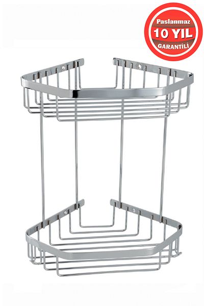 BanyomHome Clk Stainless Steel Selen 2-Piece 23X15 cm Shampoo Holder Bathroom Shelf