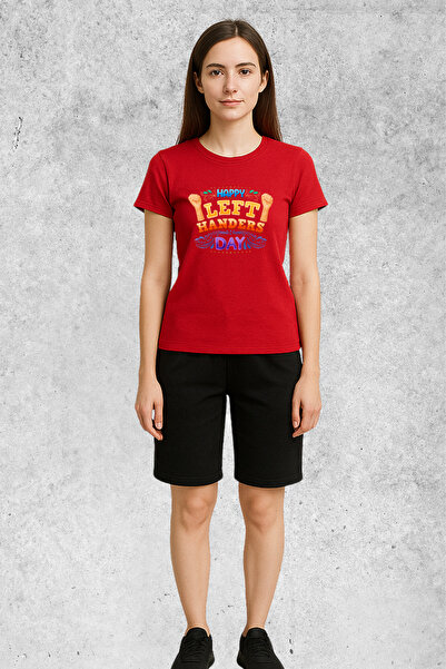 MOLICO Basic Unisex Crew Neck Short Sleeve Happy Lefties Printed Tshirt