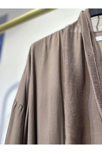 AFAG Imported Silk Chiffon Detailed Suit - Brown