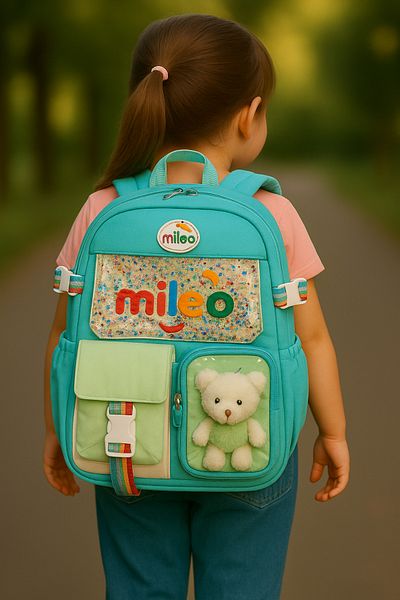 ANI OFİS KIRTASİYE A K Cute School Bag with Plush Toy – Suitable for Primary and Secondary School + Teddy Bear Gift - Model6