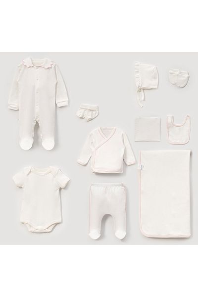 LOVE MAXX Cotton Baby Girl Set of 10 Hospital Release Newborn 0-3Months