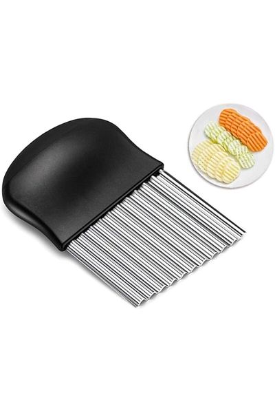 Generic Big Bargain Store Crinkle Cutter, Wavy Blade Cutter,Stainless Steel Potato Cutter, Suitable for Fri