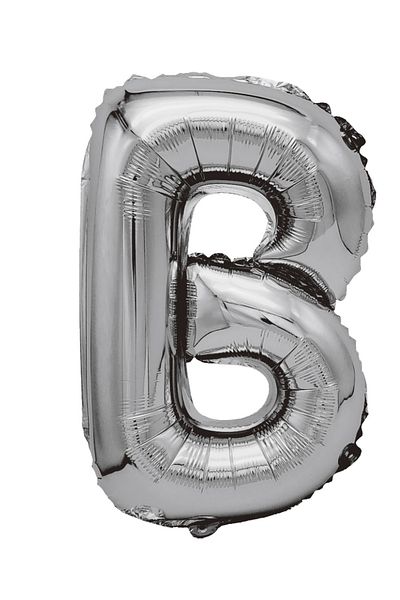 SDX Market Silver metallic foil balloon, Letter B, 80 cm, Silver