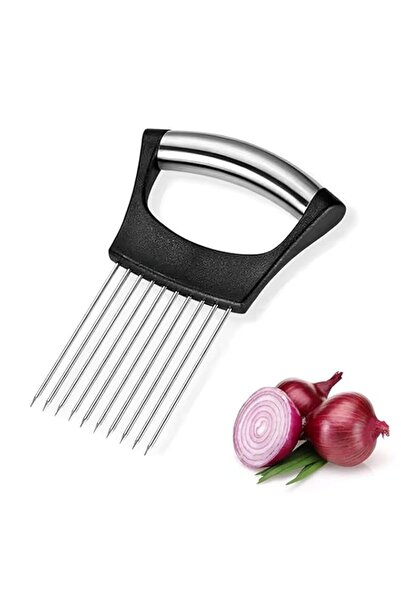 Generic حامل البصل للتقطيع، حامل شرائح البصل من الفولاذ المقاوم للصدأ، قاطع ا...