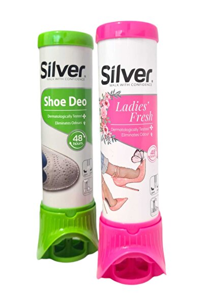 SDX Market Set of 2 x Silver Ladies Fresh Shoe Deodorant Spray and Shoe Deo 100 ml