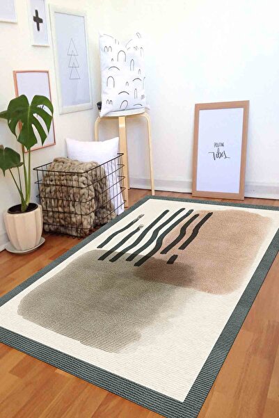 armolin Pano Desen Dijital Baskı Petrol Mavisi Lastikli Halı Örtüsü (Süngerli...