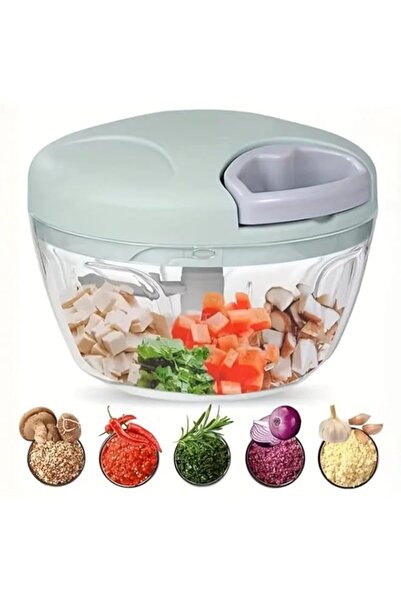 Generic مفرمة طعام يدوية سعة 500 مل - قطاعة خضار ولحوم متعددة الاستخدامات، مف...