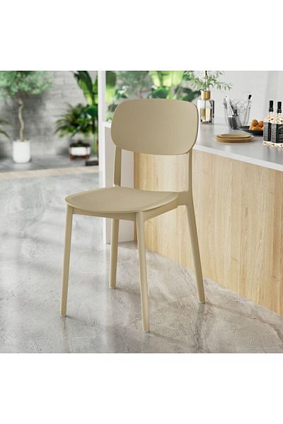 Kardett Chair for kitchen, dining, living room, terrace, office, khaki, polypropylene