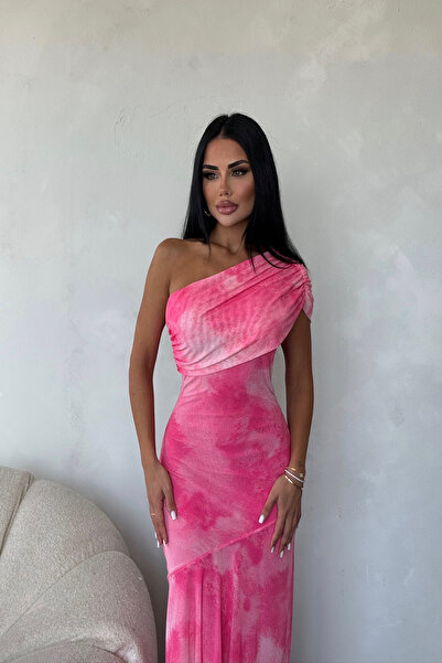 Genel Markalar TEK OMUZ TASARIM TÜL ELBİSE