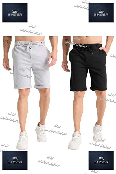 SS SİNSER Men's Button Detailed Double Leg Shorts Jogger