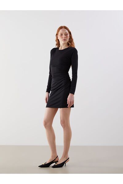LC Waikiki Lcw Vision Black Crew Neck Women's Bodycon Dress