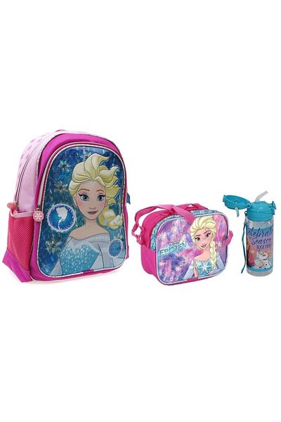 Frozen Licensed Primary School Bag + Lunch Box + Water Bottle School Set