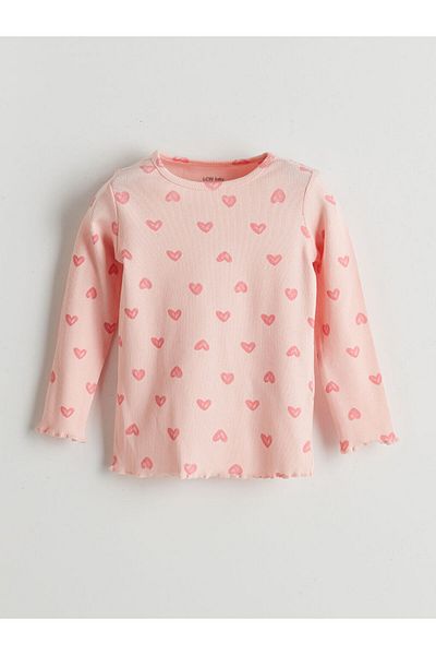 LC Waikiki Lcw Baby Pink Heart Printed Baby Girl Pajama Set
