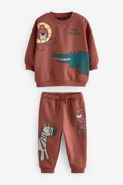 JELİBOOM Animal Boy Tracksuit Suit 100% Cotton