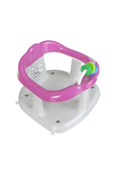 Maltex Baby Scaun de baie pentru bebe, cu jucarii, Antiderapant, Panda, Gri c...
