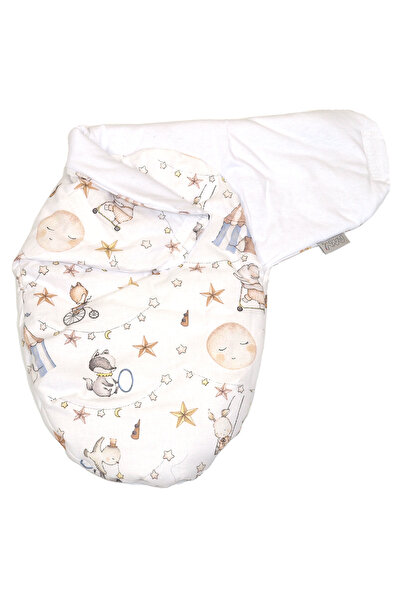 Amy Sistem de infasare, Baby swaddle din Bumbac cu umplutura antialergica BabySoft, Circ Blue