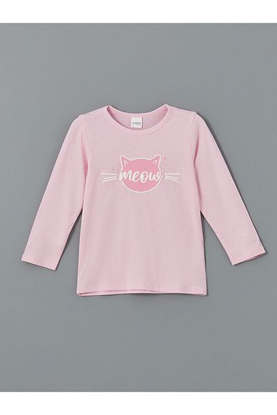 LC Waikiki Crew Neck Printed Girl's Pajama Set