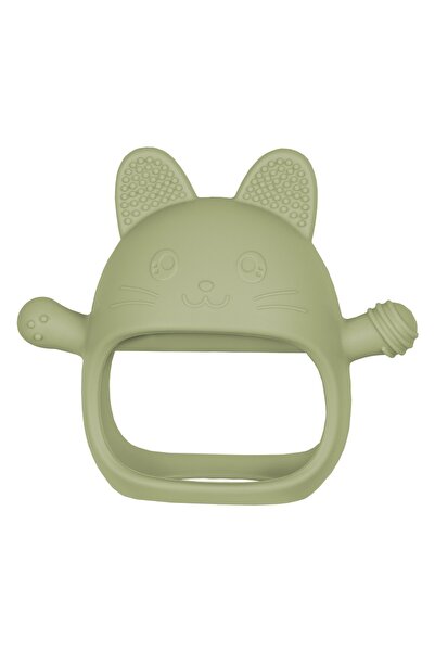 APPEKIDS Jucarie pentru dentitie din silicon, Appekids, Manusa Kitty - Raw Green