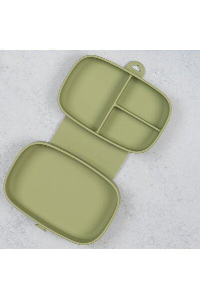 APPEKIDS Caserola compartimentata din silicon cu ventuza, Magic Box - Raw Green