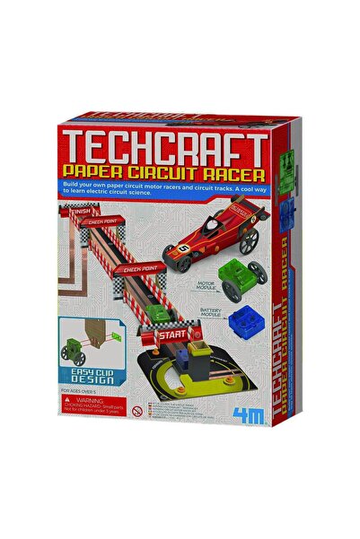 4M Závodní auto na okruhu, vyrobené z recyklovatelného kartonu - vzdělávací sada Techcraft +8 let