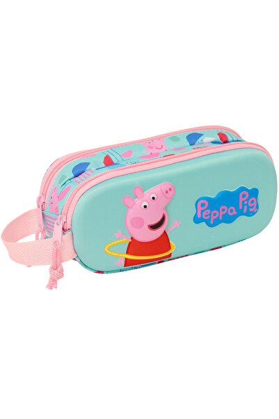 safta Penar 3D Peppa Pig cu 2 compartimente, 21x8x6 cm