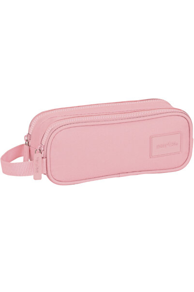 safta Basic Pink pencil case with 2 compartments, 21x8x6 cm