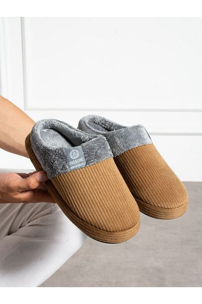 STOCON Men's Corduroy Fabric Comfortable Fur Inside Soft Sole House Slippers Dowry Slippers Stc1125